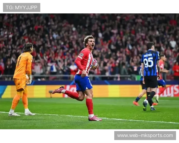 马德里竞技定位球战术奏效，格列兹曼头球破门扳平比分